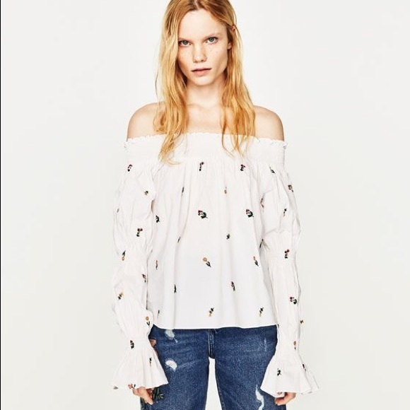 Zara off shoulder floral top - Picture 3 of 6